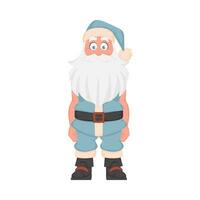 de kerstman claus met een groot wit baard in een blauw nieuw jaar pak. tekenfilm stijl vector