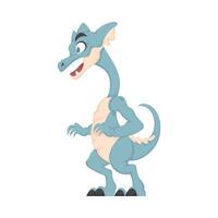 mystiek, fantastisch grappig blauw dinosaurus. tekenfilm stijl vector