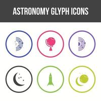 unieke astronomie gyph vector icon set