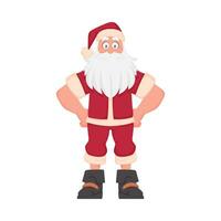 de kerstman claus met een groot wit baard in een rood nieuw jaar pak. tekenfilm stijl vector