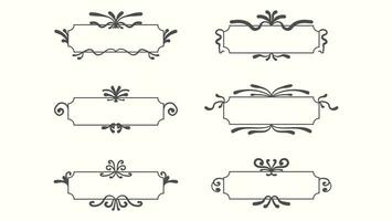 wijnoogst kalligrafische kader elementen. decoratief wijnoogst rechthoek ornamenten en overladen grens vector