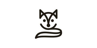 de schattig vos logo ontwerp is gemaakt in een minimalistische lijn stijl. vector