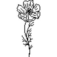bloem tekenfilm icoon in pixel stijl vector