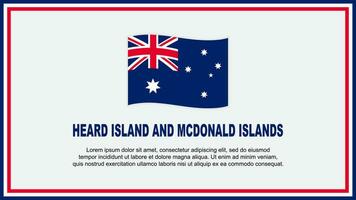 gehoord eiland en mcdonald eilanden vlag abstract achtergrond ontwerp sjabloon. onafhankelijkheid dag banier sociaal media vector illustratie. banier