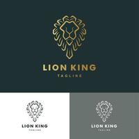 mascotte leeuw logo met gouden kleur, icon set illustratie vectorafbeelding vector