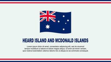 gehoord eiland en mcdonald eilanden vlag abstract achtergrond ontwerp sjabloon. onafhankelijkheid dag banier sociaal media vector illustratie. ontwerp