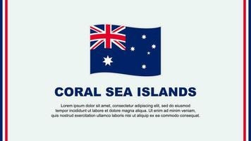 koraal zee eilanden vlag abstract achtergrond ontwerp sjabloon. koraal zee eilanden onafhankelijkheid dag banier sociaal media vector illustratie. koraal zee eilanden tekenfilm