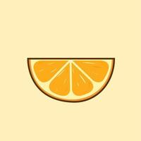 oranje fruit geïsoleerde vectorillustratie met overzichtsbeeldverhaalstijl vector