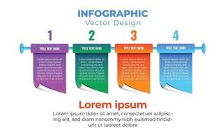 4 stappen infographics grafiek ontwerpelement. voor gegevenspresentatie. vector