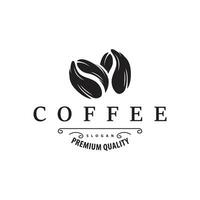 koffie logo, gemakkelijk cafeïne drinken ontwerp van koffie bonen, voor cafe, bar, restaurant of Product merk bedrijf vector