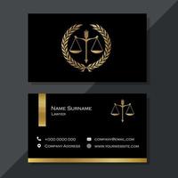 elegant zwart en goud advocaat visitekaartje vector