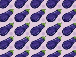 aubergines Purper groente patroon vector illustratie geïsoleerd Aan Purper gekleurde horizontaal achtergrond.