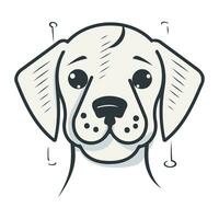 schattig tekening hond hoofd geïsoleerd Aan wit achtergrond. vector illustratie.