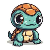 schattig weinig schildpad tekenfilm karakter. vector illustratie geïsoleerd Aan wit achtergrond.