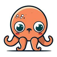 schattig tekenfilm Octopus. vector illustratie geïsoleerd Aan wit achtergrond.