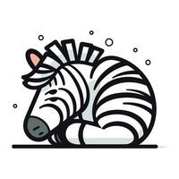zebra vector illustratie. schattig zebra geïsoleerd Aan wit achtergrond.