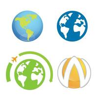 wereld aarde planeet logo element vector