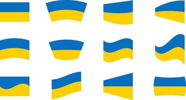 reeks oekraïens vlag geel blauw kleur. symbool van vrijheid en democratie in Oekraïne. vector