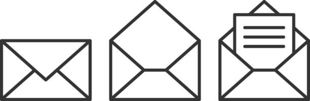 envelop pictogrammen brief. omhullen icoon vector sjabloon. mail symbool element. mailing etiket voor web of afdrukken ontwerp.