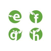 logo's van groene boom blad ecologie vector