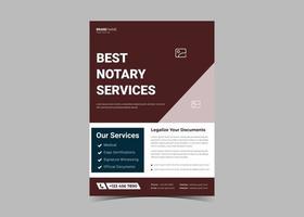 notaris service flyer sjabloonontwerp. advocaat notaris diensten vector