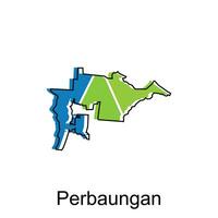 kaart stad van perbaungan, kaart provincie van noorden Sumatra illustratie ontwerp, wereld kaart Internationale vector sjabloon met schets grafisch schetsen stijl geïsoleerd Aan wit achtergrond