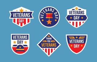 Amerikaanse veteranendag stickers vector