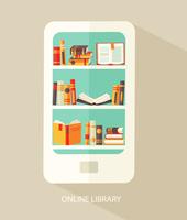 Concept voor digitale bibliotheek. vector