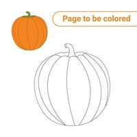 schattig halloween pompoen kleur bladzijde vector