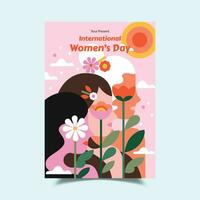 vector illustratie van Internationale vrouwen dag folder