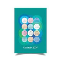 vector illustratie van 2024 kalender ontwerp sjabloon
