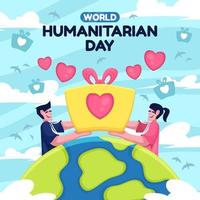 wereld humanitaire dag campagne vector