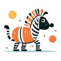 zebra. schattig dier. vector illustratie in tekenfilm stijl.