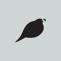 kwartel vogel logo in zwart kleur vector