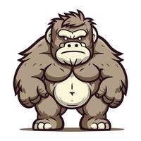 gorilla tekenfilm mascotte karakter vector illustratie eps10