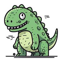 schattig tekenfilm dinosaurus. vector illustratie geïsoleerd Aan een wit achtergrond.