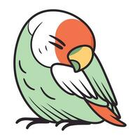 schattig papegaai geïsoleerd Aan wit achtergrond. vector illustratie in tekenfilm stijl.