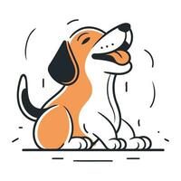 teckel hond. vector illustratie van een schattig hond.