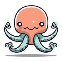 schattig Octopus tekenfilm karakter vector illustratie. schattig Octopus mascotte.