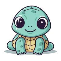 schattig weinig schildpad karakter. vector illustratie in tekenfilm stijl. schattig dier.