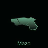 kaart stad van mazo ontwerp sjabloon, vector symbool, teken, schets illustratie.
