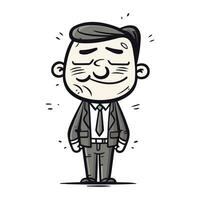 tekenfilm gelukkig zakenman. vector illustratie van een gelukkig Mens met een baard.