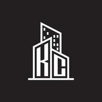 kc echt landgoed logo met gebouw stijl , echt landgoed logo voorraad vector