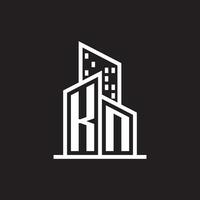 kn echt landgoed logo met gebouw stijl , echt landgoed logo voorraad vector