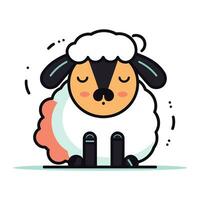 schapen. schattig tekenfilm dier. vector illustratie in vlak stijl