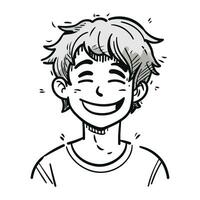 glimlachen jongen. vector illustratie van een gelukkig jongen met een glimlach.
