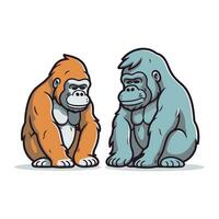 aap en gorilla. vector illustratie van een aap en gorilla.