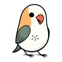 schattig tekenfilm vogel geïsoleerd Aan een wit achtergrond. vector illustratie.