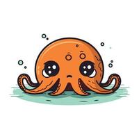 schattig tekenfilm Octopus. vector illustratie geïsoleerd Aan wit achtergrond.