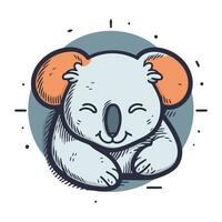 schattig koala. hand- getrokken vector illustratie in tekenfilm stijl.